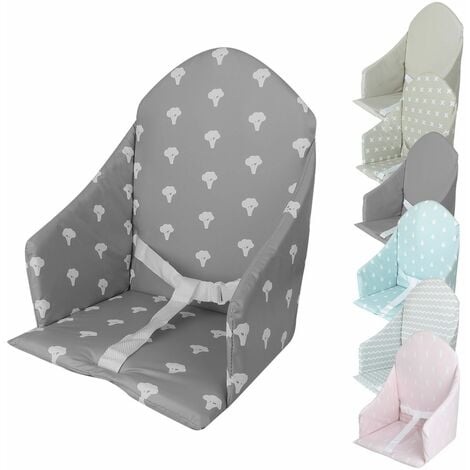 Coussin d'assise universel Miam avec harnais pour chaise haute bébé - Gris foncé brocolis - Monsieur Bébé