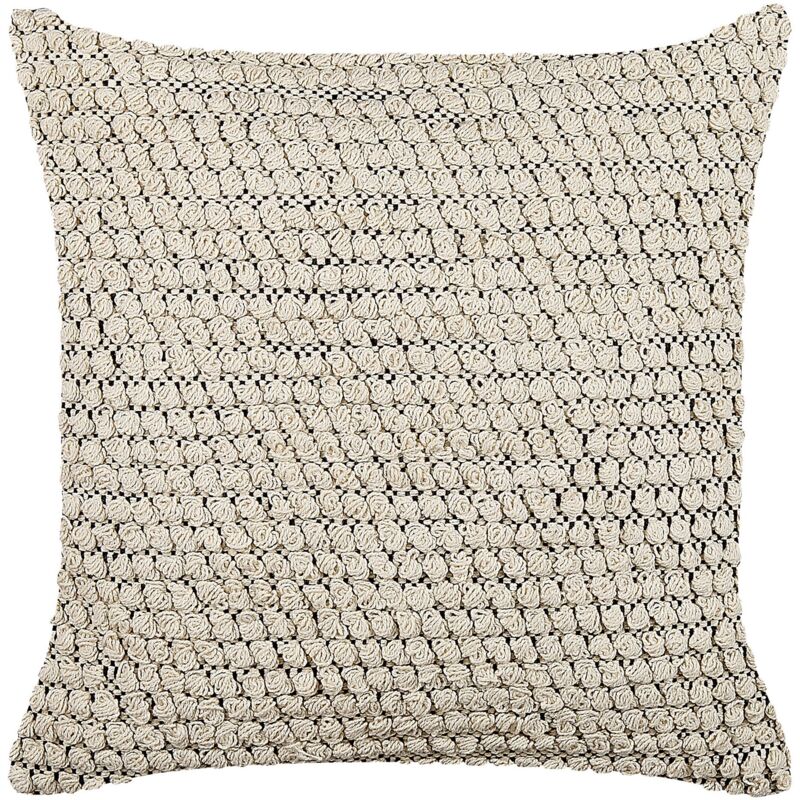Beliani - Coussin Décoratif Style Boho Fait Main 45 x 45 cm en Coton Beige Howea