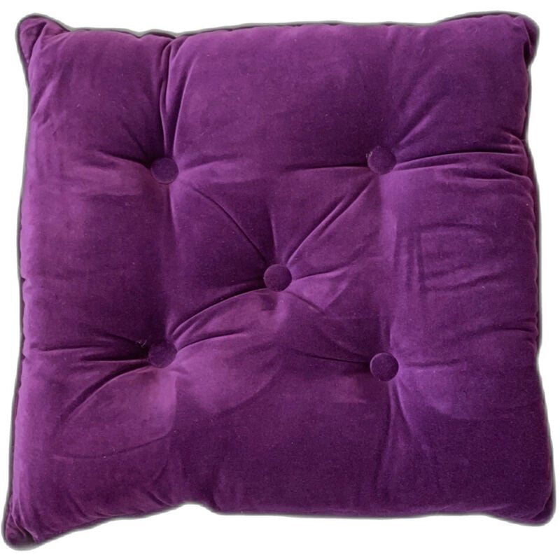 Promo Linge - Coussin Décoratif En Velours - Violet - 45 x 45 cm .
