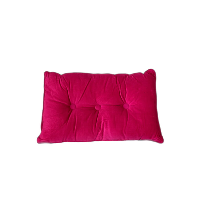 Promo Linge - Coussin Décoratif En Velours - Fushia - 50 x 30.