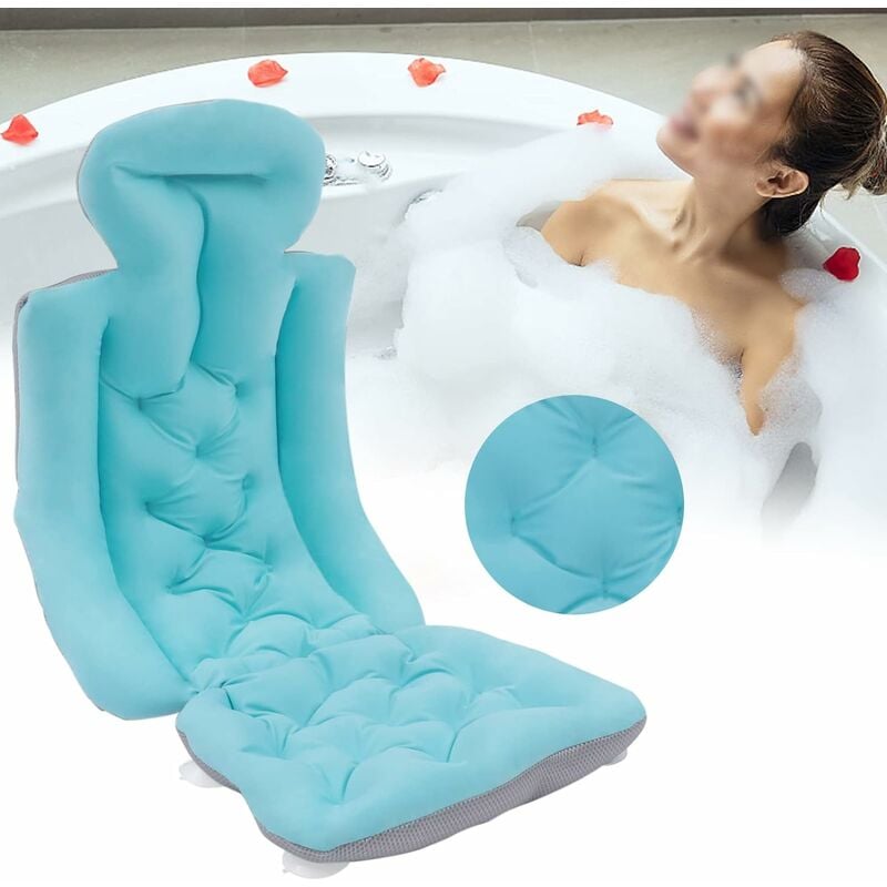 Coussin de baignoire, tapis de bain avec coussin, coussin de bain avec 10 ventouses pour baignoire intérieure et salle de bain