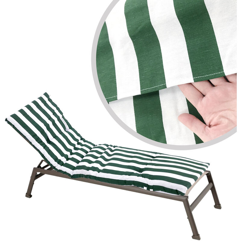 Coussin de chaise longue, coussin de chaise longue de jardin, dimensions 180 x 55 x 8 cm, pour l'extérieur-terrasse-jardin-vacances (vert)
