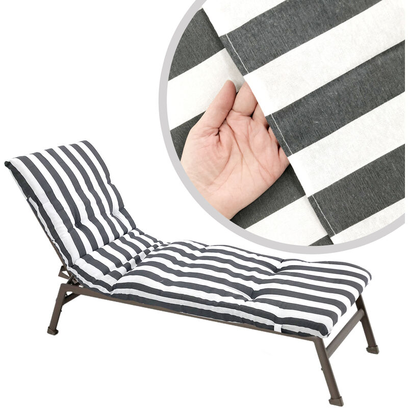 Bravo Home - Coussin de chaise longue, coussin de chaise longue de jardin, dimensions 180 x 55 x 8 cm, pour l'extérieur-terrasse-jardin-vacances