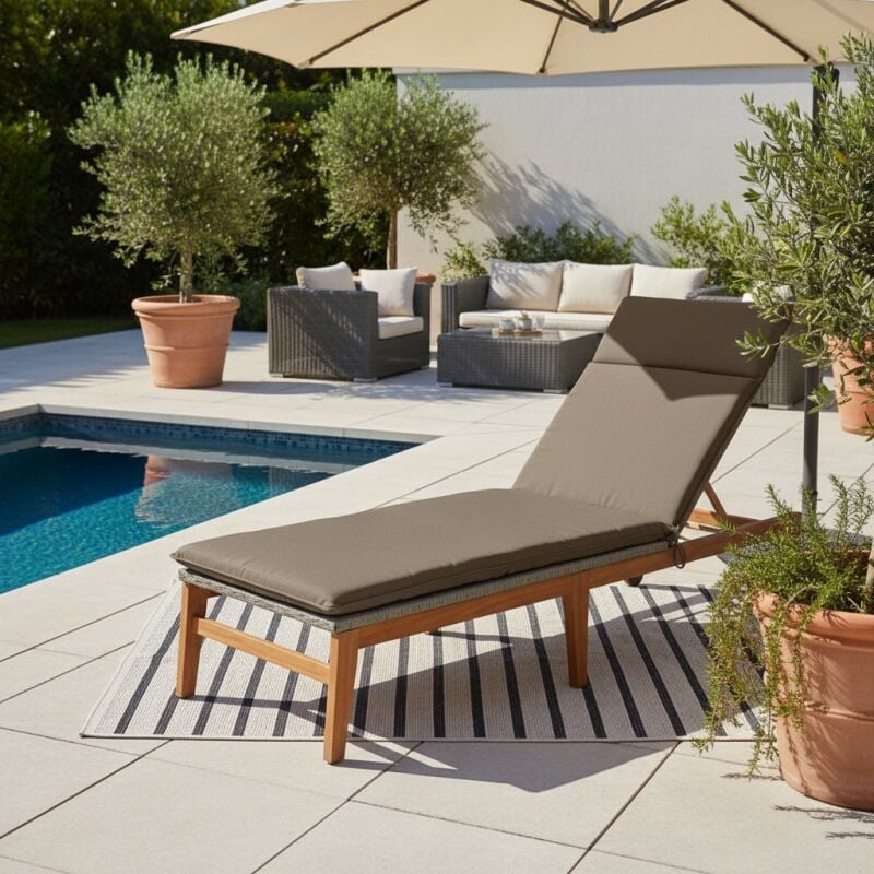 Madison - Coussin de bain de soleil eco+ Série Canvas - Taupe