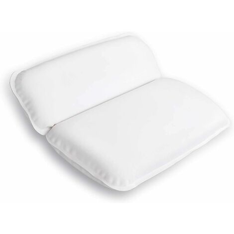 Coussin de Bain Imperméable Antidérapant Oreiller de Baignoire Spa Oreiller de Bain Oreiller de Baignoire Ergonomique Blanc(39 x 31 cm)
