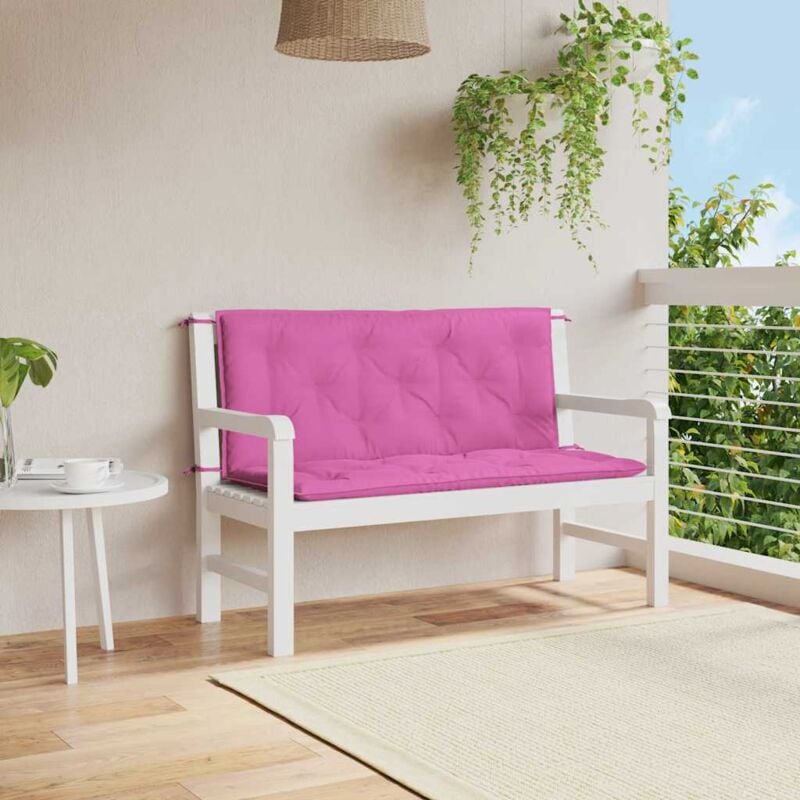 Vidaxl - Coussins de banc de jardin lot de 2 rose 120x50x7 cm tissu