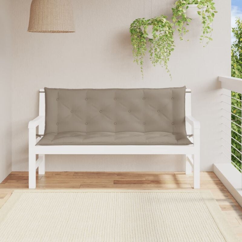 Vidaxl - Coussins de banc jardin lot de 2 taupe 150x50x7 cm tissu Oxford
