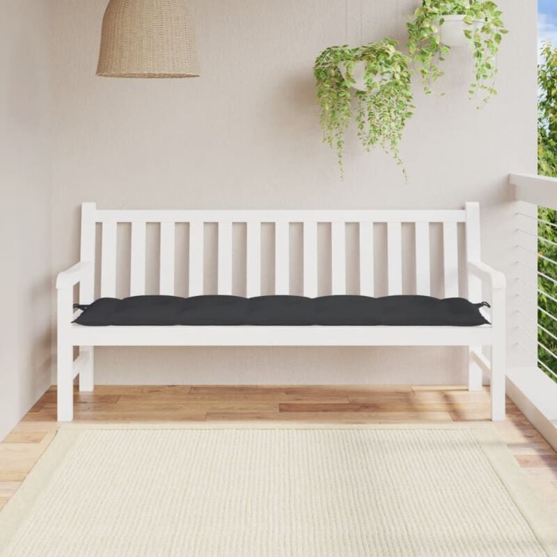 Vidaxl - Coussin de banc de jardin noir 180x50x7 cm tissu oxford