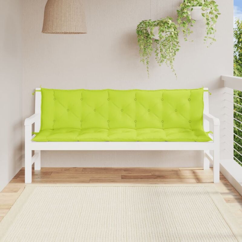 Vidaxl - Coussins de banc de jardin lot de 2 vert vif tissu Oxford
