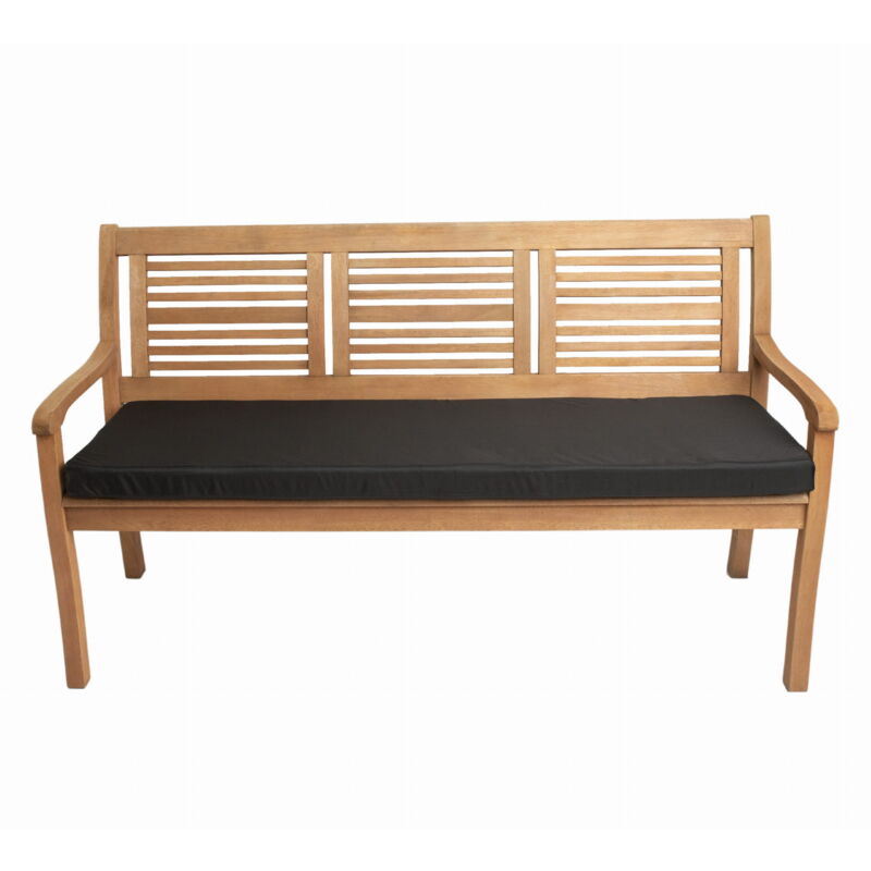 Setgarden - Coussin de banc de jardin 130x60x7cm assise, coussin de banc de jardin, coussin de balancelle de jardin Noir, coussin d'assise plat