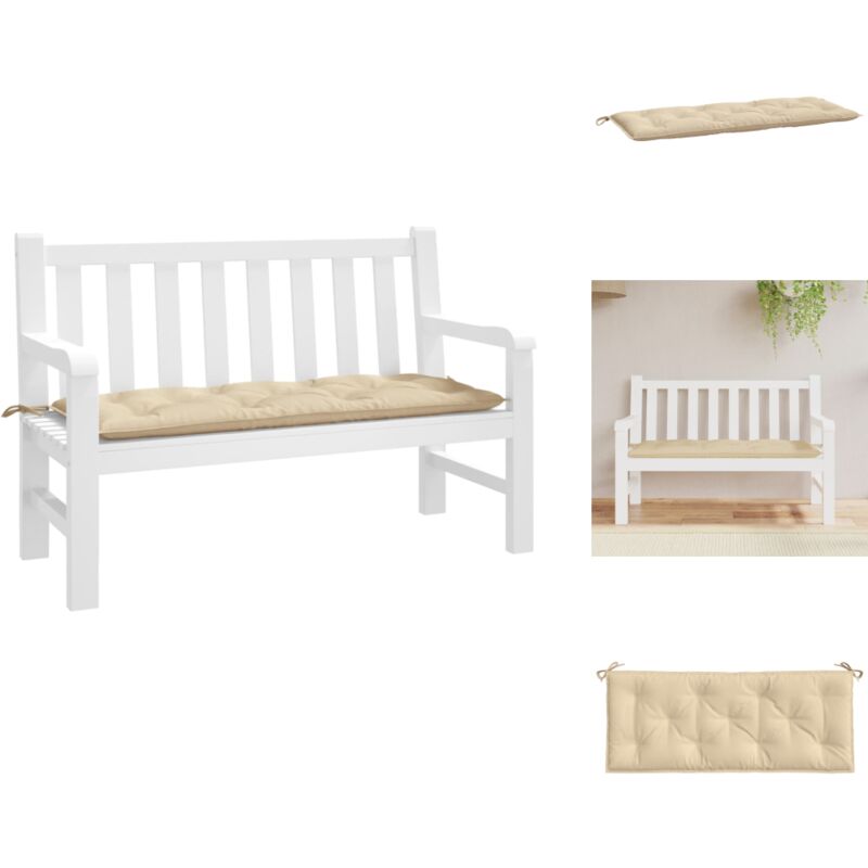 Coussin de banc de jardin beige 120x50x7 cm tissu oxford - Coussin De Chaise - Coussin De Canapé - Coussin D'extérieur - Coussin Décoratif - Coussin