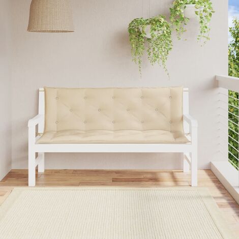 Coussin de banc de jardin beige 150 cm tissu oxford