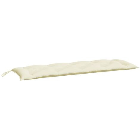 Coussin de banc de jardin Blanc crème 150x50x7 cm Tissu