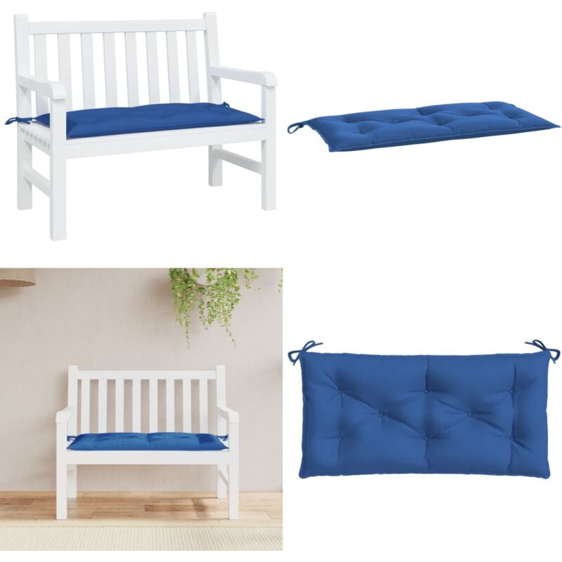 Coussin de banc de jardin bleu 100x50x7 cm tissu oxford - Coussin De Chaise - Coussin De Canapé - Coussin D'extérieur - Coussin Décoratif - Coussin