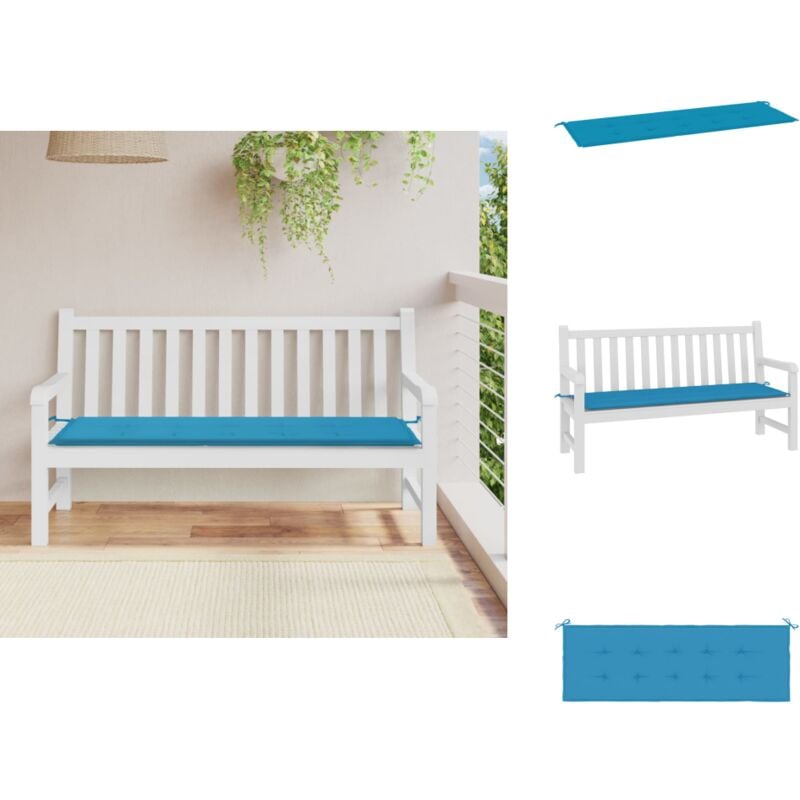 Coussin de banc de jardin bleu 150x50x3 cm tissu oxford - Coussin De Banc - Coussin D'extérieur - Coussin Jardin - Coussin Confortable - Coussin
