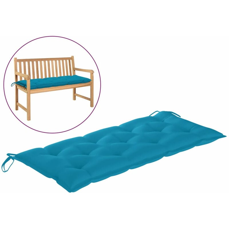 Coussin de banc de jardin Bleu clair 120x50x7 cm Tissu