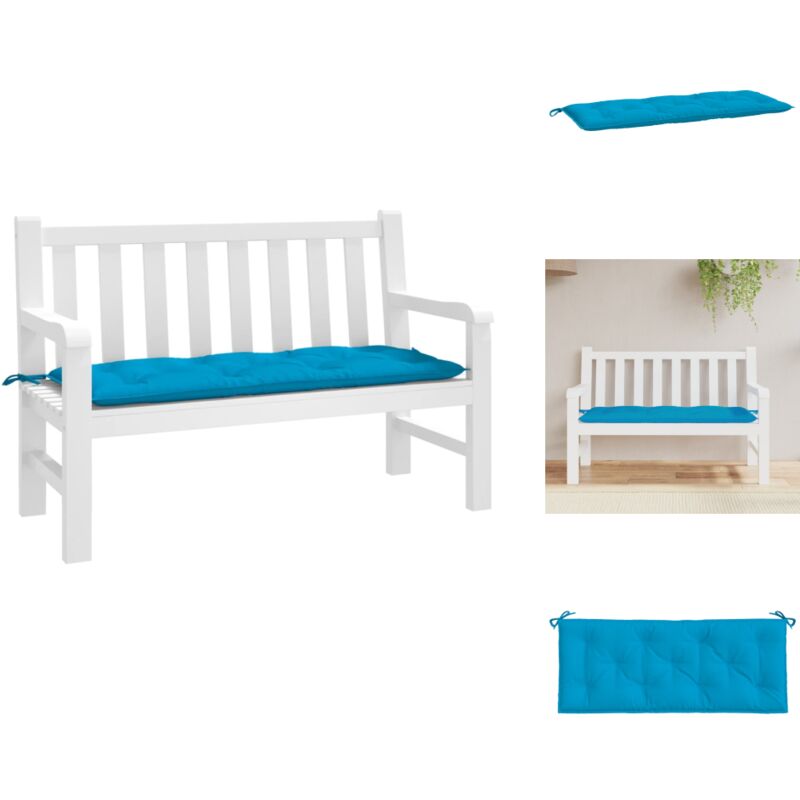 Coussin de banc de jardin bleu clair 120x50x7 cm tissu oxford - Coussin De Chaise - Coussin De Canapé - Coussin D'extérieur - Coussin Décoratif