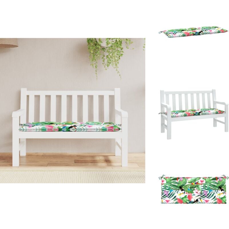 Coussin de banc de jardin carreaux multicolore 120x50x7cm tissu - Coussin De Banc - Coussin D'extérieur - Coussin Décoratif - Coussin Patio - Coussin