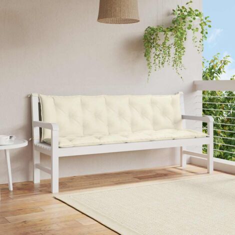 Coussin de banc de jardin-Coussin de banquette de jardin blanc crème tissu oxford 222261