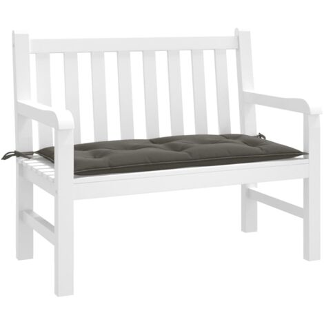 Coussin de banc de jardin-Coussin de banquette de jardin gris foncé mélangé 100x50x7 cm tissu
