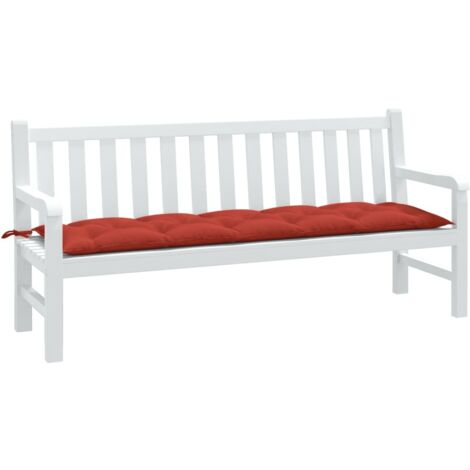Coussin de banc de jardin-Coussin de banquette de jardin rouge mélangé 180x50x7 cm tissu