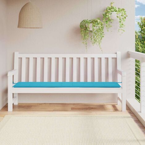 Coussin de banc de jardin-Coussin de banquette de jardin turquoise 200x50x4 cm tissu
