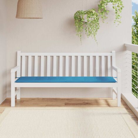 Coussin de banc de jardin  Coussin de Siège  Coussin pour Intérieur ou Extérieur bleu 180x50x3 cm tissu oxford BTEB35948