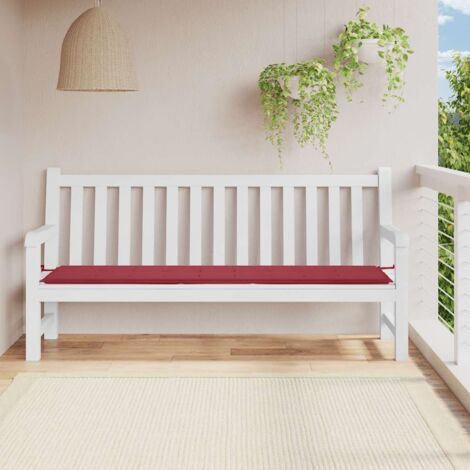 Coussin de banc de jardin  Coussin de Siège  Coussin pour Intérieur ou Extérieur rouge bordeaux 200x50x3 cm BTEB46709