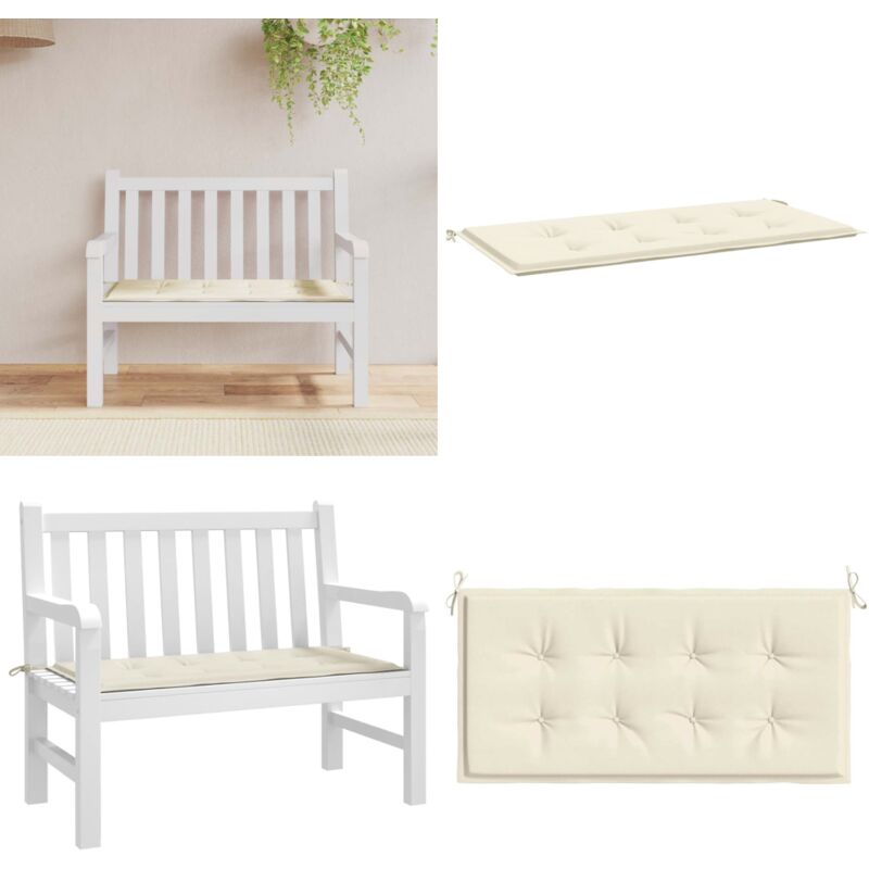 Coussin de banc de jardin crème 100x50x3 cm tissu oxford - Coussin De Banc - Coussin D'extérieur - Coussin Décoratif - Coussin Confortable - Coussin