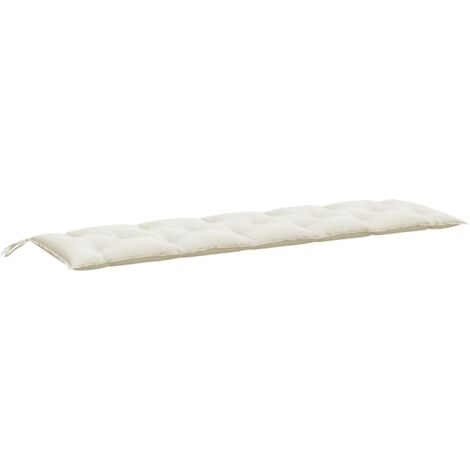 Coussin de banc de jardin crème mélangé 180x50x7 cm tissu