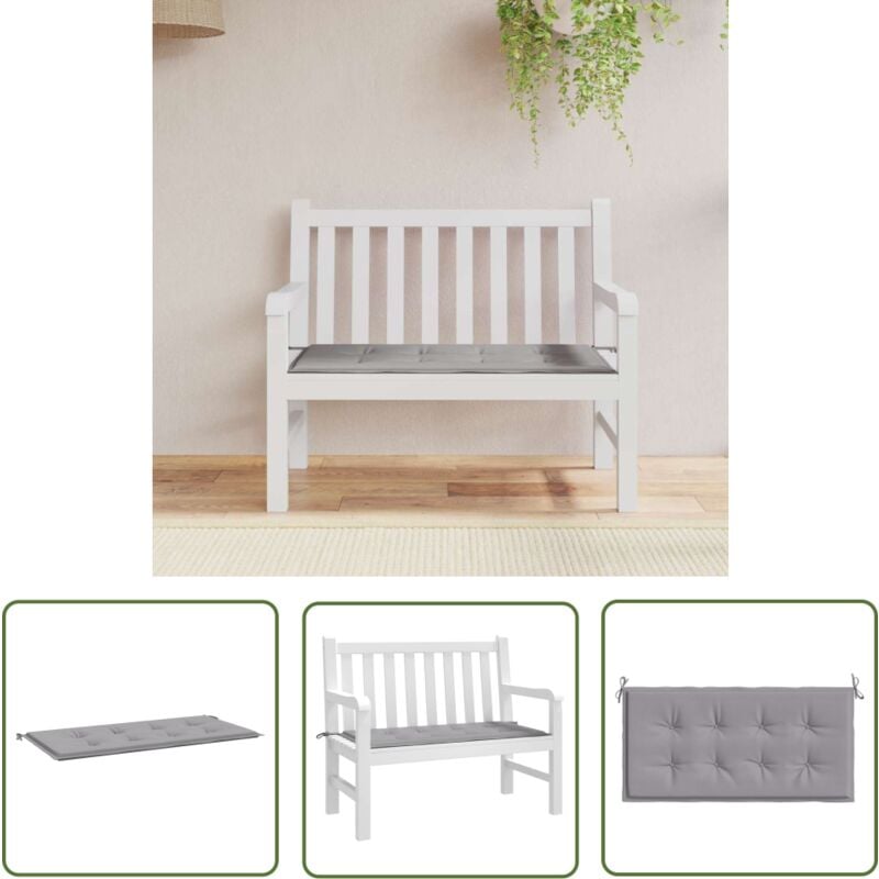 Maison Exclusive - The Living Store Coussin de banc de jardin gris 120x50x3 cm tissu oxford - Coussin De Banc - Coussin D'extérieur - Coussin Jardin