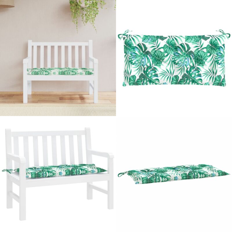 Coussin de banc de jardin motif de feuilles 110x50x7 cm - Coussin De Banc - Coussin D'extérieur - Coussin Décoratif - Coussin Jardin - Housse De