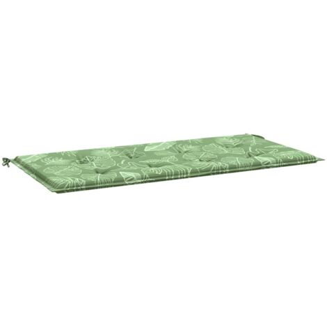 Coussin de banc de jardin motif de feuilles 120x50x4 cm
