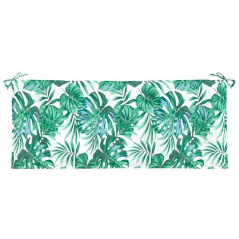 Coussin de banc de jardin motif de feuilles 120x50x7 cm