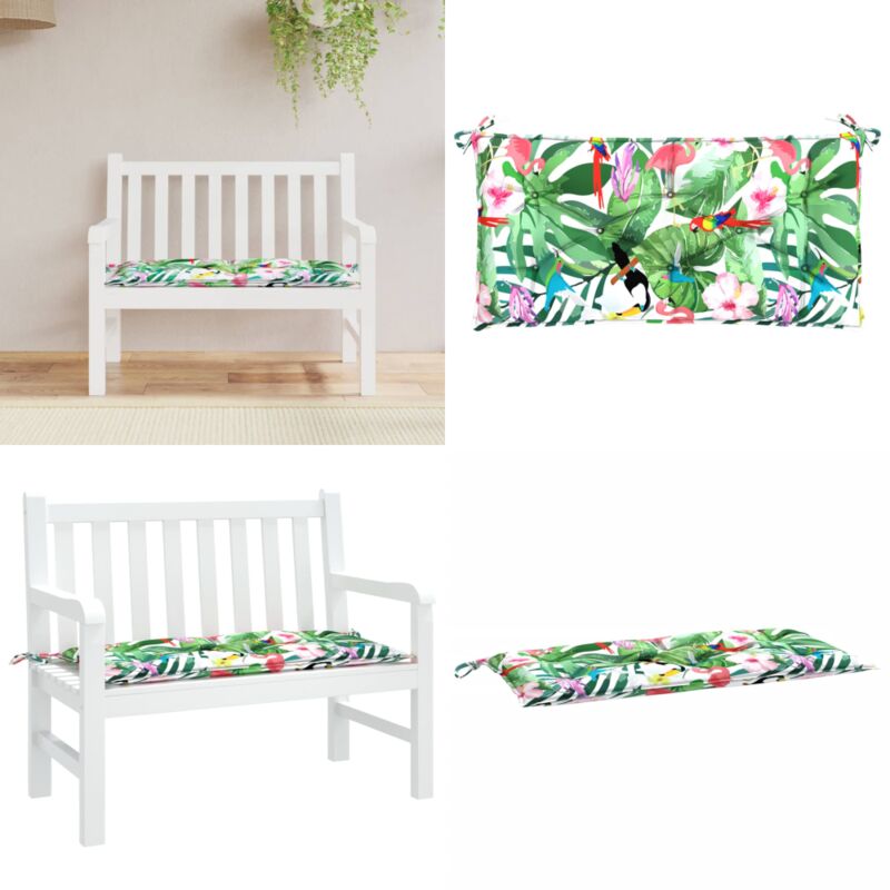 Coussin de banc de jardin multicolore 110x50x7 cm tissu - Coussin De Banc - Coussin D'extérieur - Coussin Décoratif - Coussin Jardin - Coussin