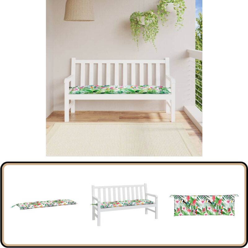 Coussin de banc de jardin multicolore 150x50x7 cm tissu oxford - Coussin De Banc - Coussin D'extérieur - Coussin Décoratif - Coussin Multicolores