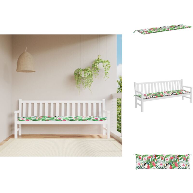 Coussin de banc de jardin multicolore 200x50x7 cm tissu - Coussin De Banc - Coussin D'extérieur - Coussin Décoratif - Coussin Jardin - Housse De