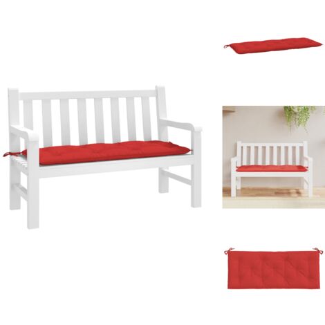 Coussin de banc de jardin rouge 120x50x7 cm tissu oxford - Coussin De Chaise - Coussin D'extérieur - Coussin De Banc - Coussin Décoratif - Tissus Oxford