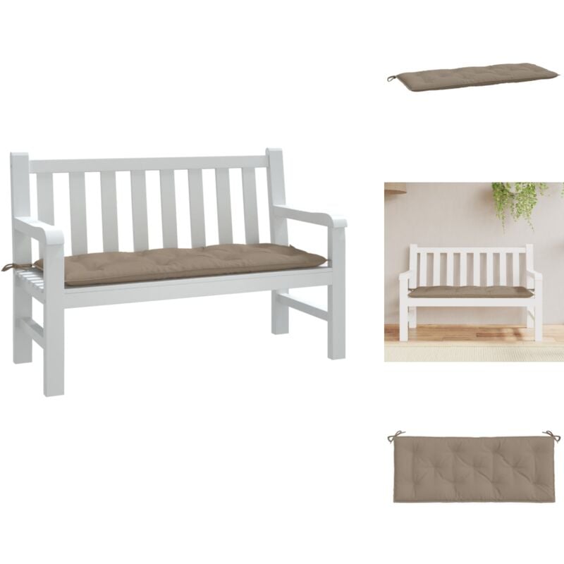 Vidaxl - Coussin de banc de jardin taupe 120x50x7 cm tissu oxford - Cushion De Banc - Coussin Exterieur - Coussin Jardin - Coussin Taupe - Coussin