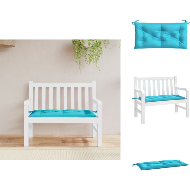 Vidaxl - Coussin de banc de jardin turquoise 110x50x7 cm tissu - Coussin De Banc - Coussin D'extérieur - Coussin Décoratif - Coussin Patio - Coussin