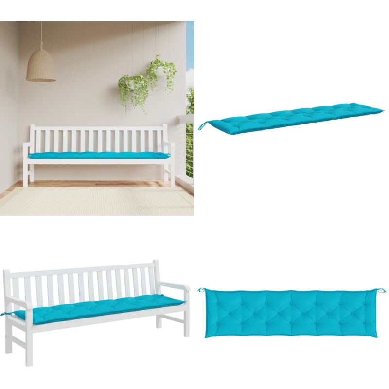 Coussin de banc de jardin turquoise 200x50x7 cm tissu - Coussin De Banc - Coussin D'extérieur - Coussin Décoratif - Coussin Jardin - Housse De Chaise