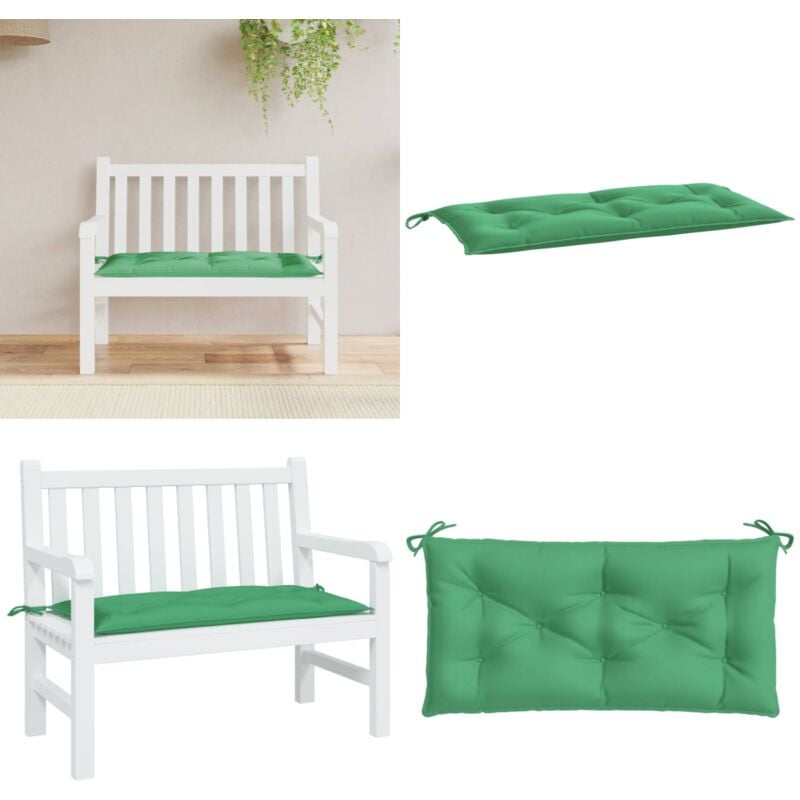 Coussin de banc de jardin vert 110x50x7 cm tissu oxford - Coussin De Banc - Coussin D'extérieur - Coussin Jardin - Décoration Intérieur - Coussin