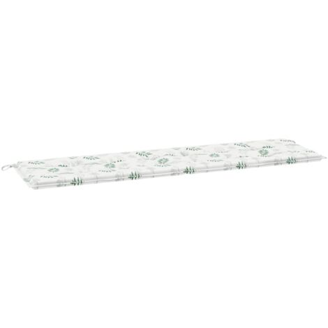 Coussin de banc de jardin，Coussin d'extérieur Floral Blanc et vert 180 x 50 x 4 cm CFW547444