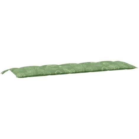 Coussin de banc de jardin，Coussin d'extérieur motif de feuilles 180x50x7 cm CFW765654