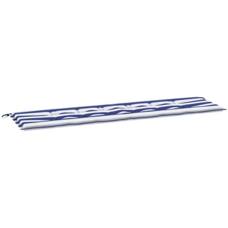 Coussin de banc de jardin，Coussin d'extérieur Rayé Bleu et blanc 180 x 50 x 4 cm CFW352447