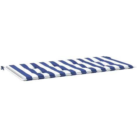 Coussin de banc de jardin，Coussin d'extérieur rayures bleues et blanches 120x50x4cm CFW388430