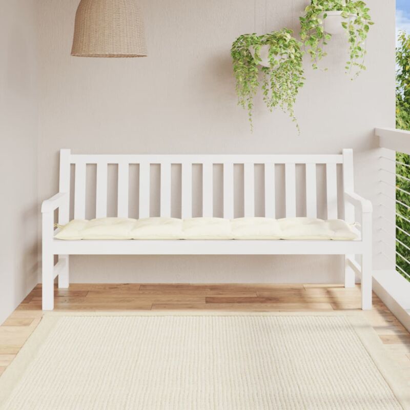 Design In - Coussin de banc de jardin,Coussin extérieur blanc crème 180x50x7 cm tissu oxford CFW41516