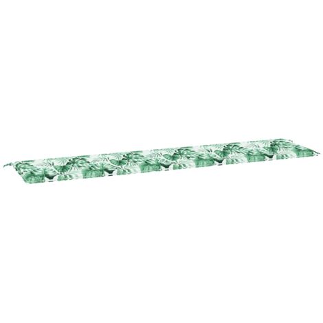 Coussin de banc Motif feuille 200 x 50 x 3 cm Tissu Oxford