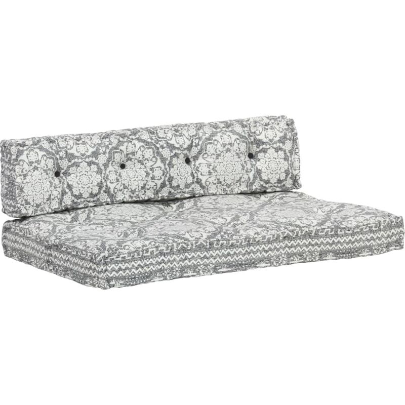 Coussin de canape palette Gris clair Tissu Patchwork