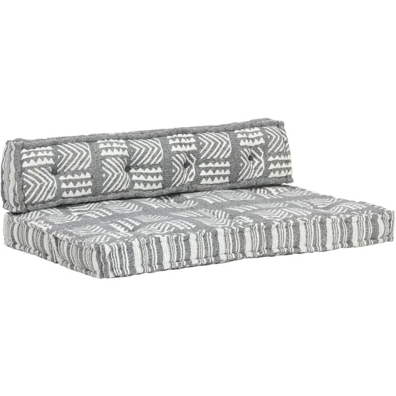 Coussin de canape palette Gris Tissu Patchwork